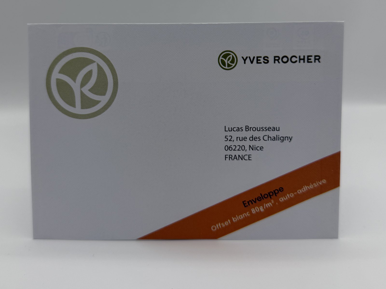 Enveloppe personnalisée — Yves Rocher