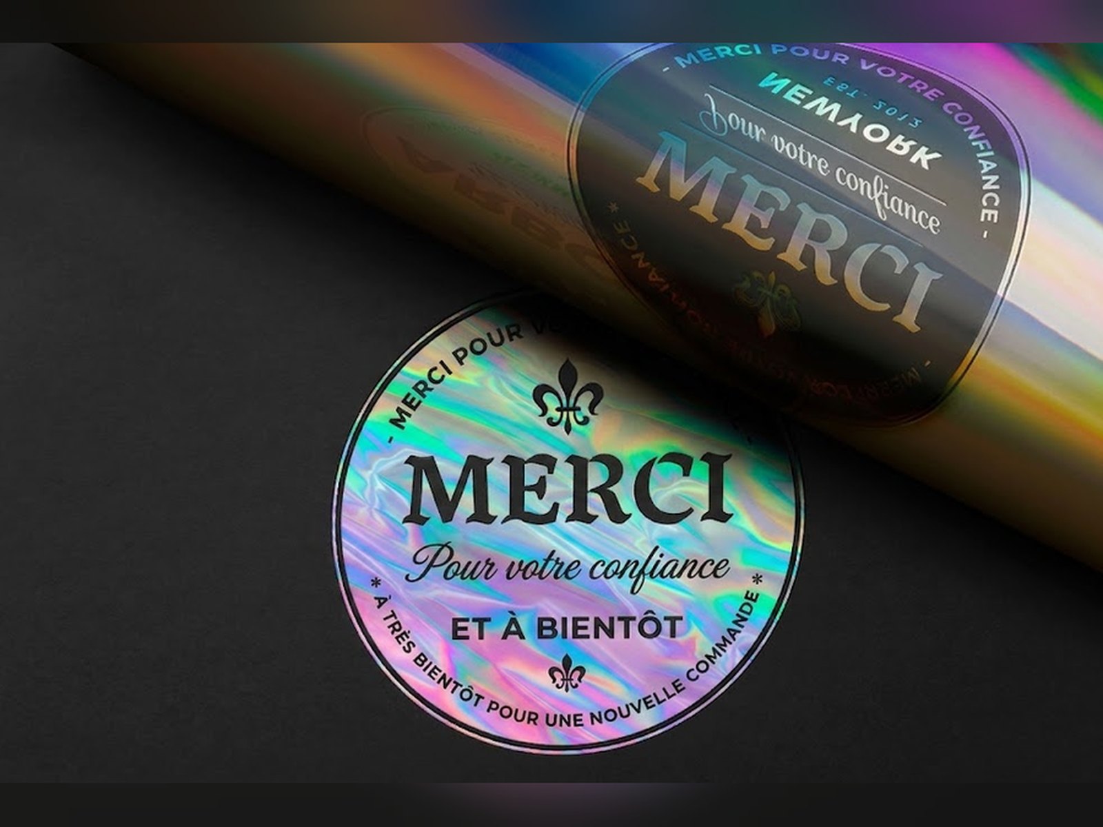 Stickers holographiques — remerciement client