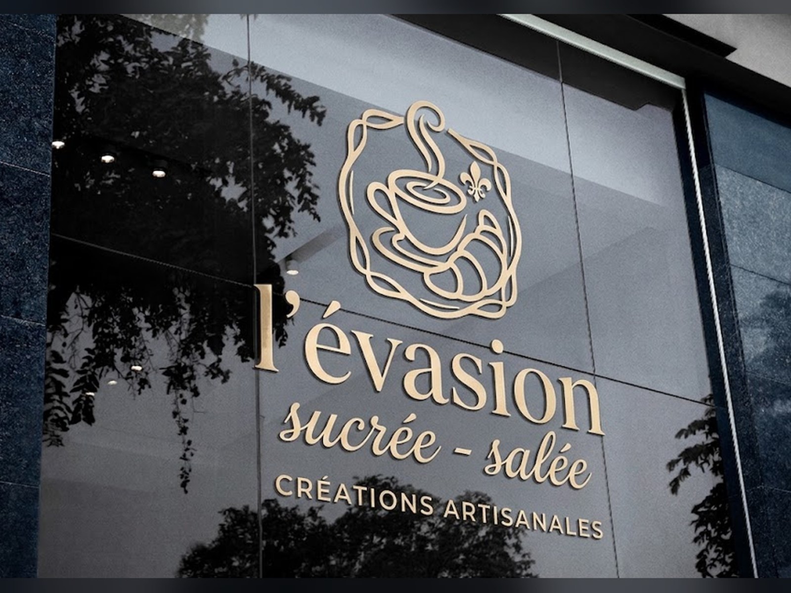 Enseigne lettres découpées — L'Évasion sucrée-salée